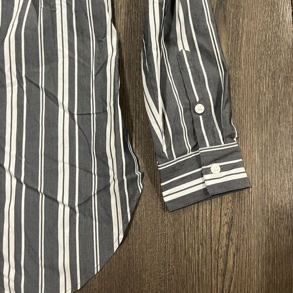 NWOT Eddie Bauer Womens Striped Button Down Shirt Green White Size S - Picture 5 of 7